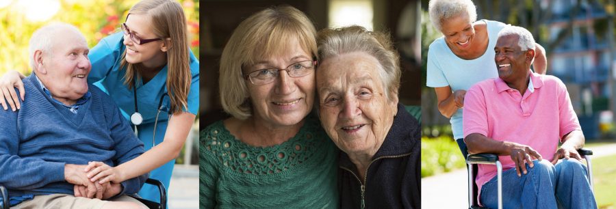Happy residents and caregivers