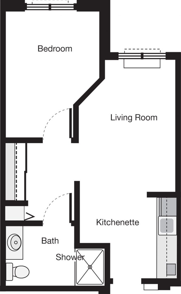 Laurelwood One Bedroom Floor Plan