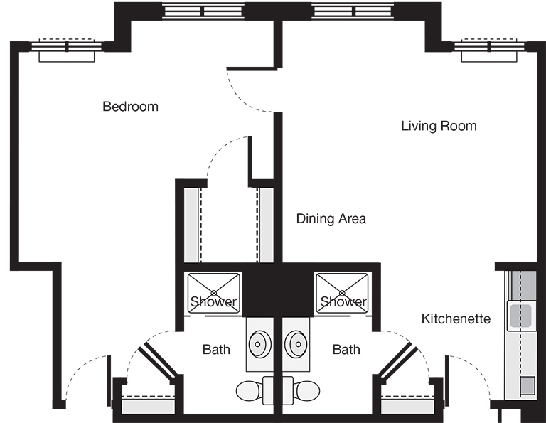 One Bedroom Classic Suite Floor Plan