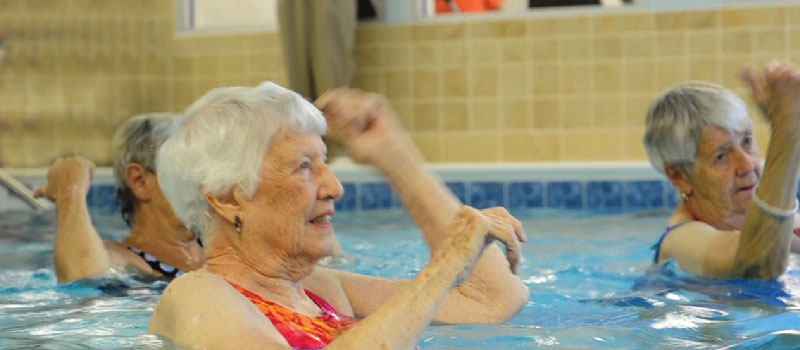 Exercise in the swimming pool