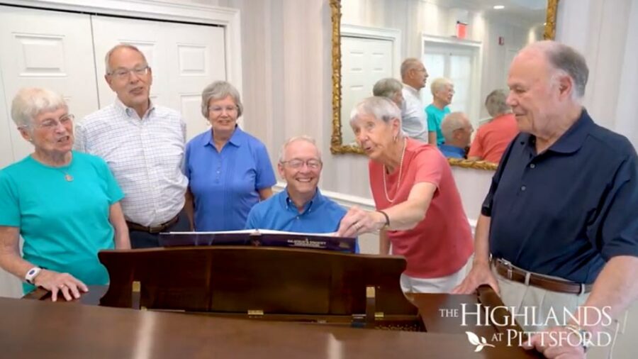 Group of seniors singing