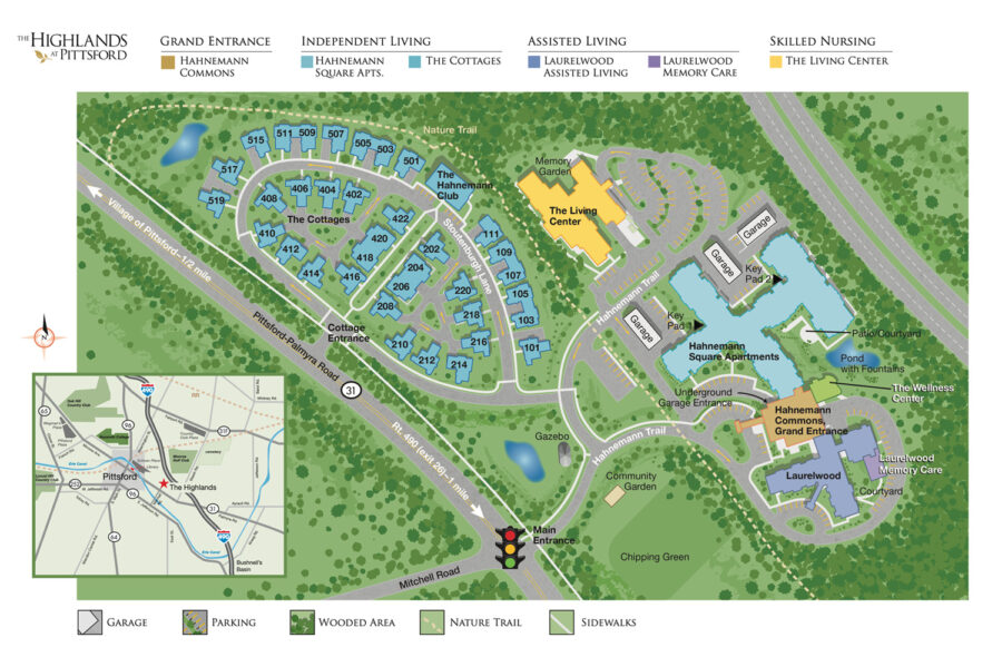 Map of The Highlands at Pittsford campus
