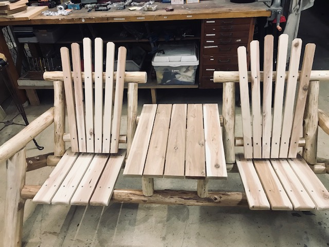 Bench made by resident woodworkers