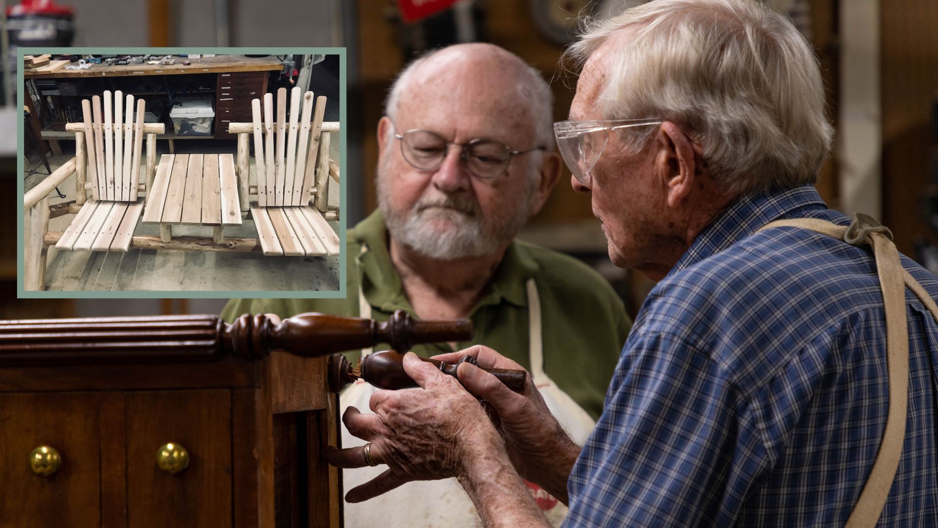 Residents craft chair using wood from campus tree
