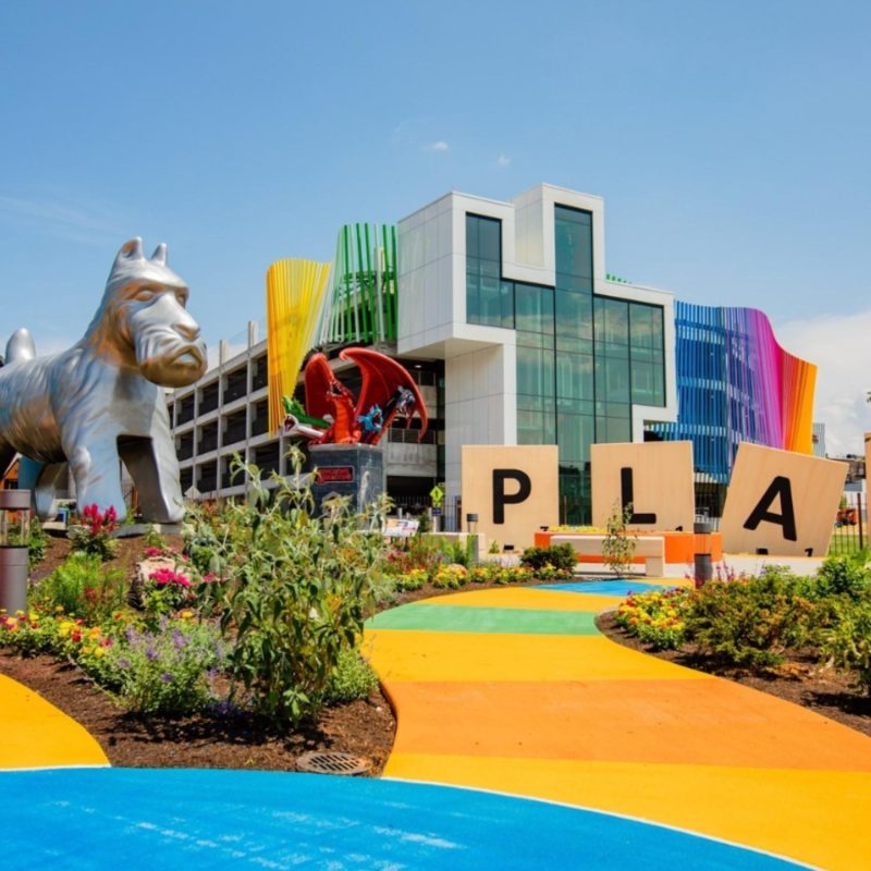 Outside the Strong Museum of Play in Rochester, NY