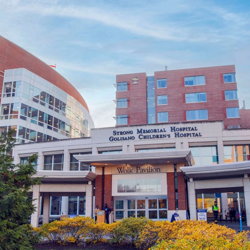 Entrance to the University of Rochester Medical Center in Rochester, NY