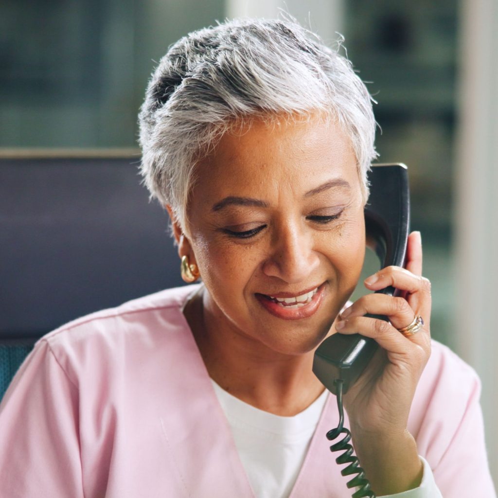 Receptionist on phone