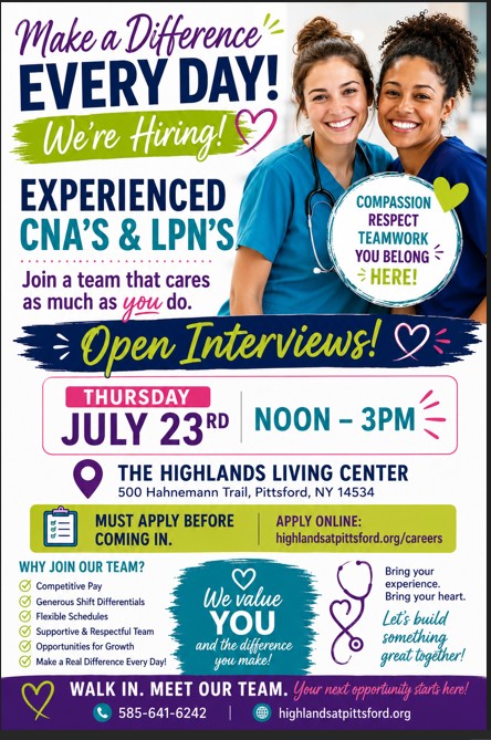 The Living Center CNA LPN flyer